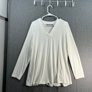 Susan Graver Lifestyle Spa Knit Regular A-line Tunic Vintage Ivory, Large
